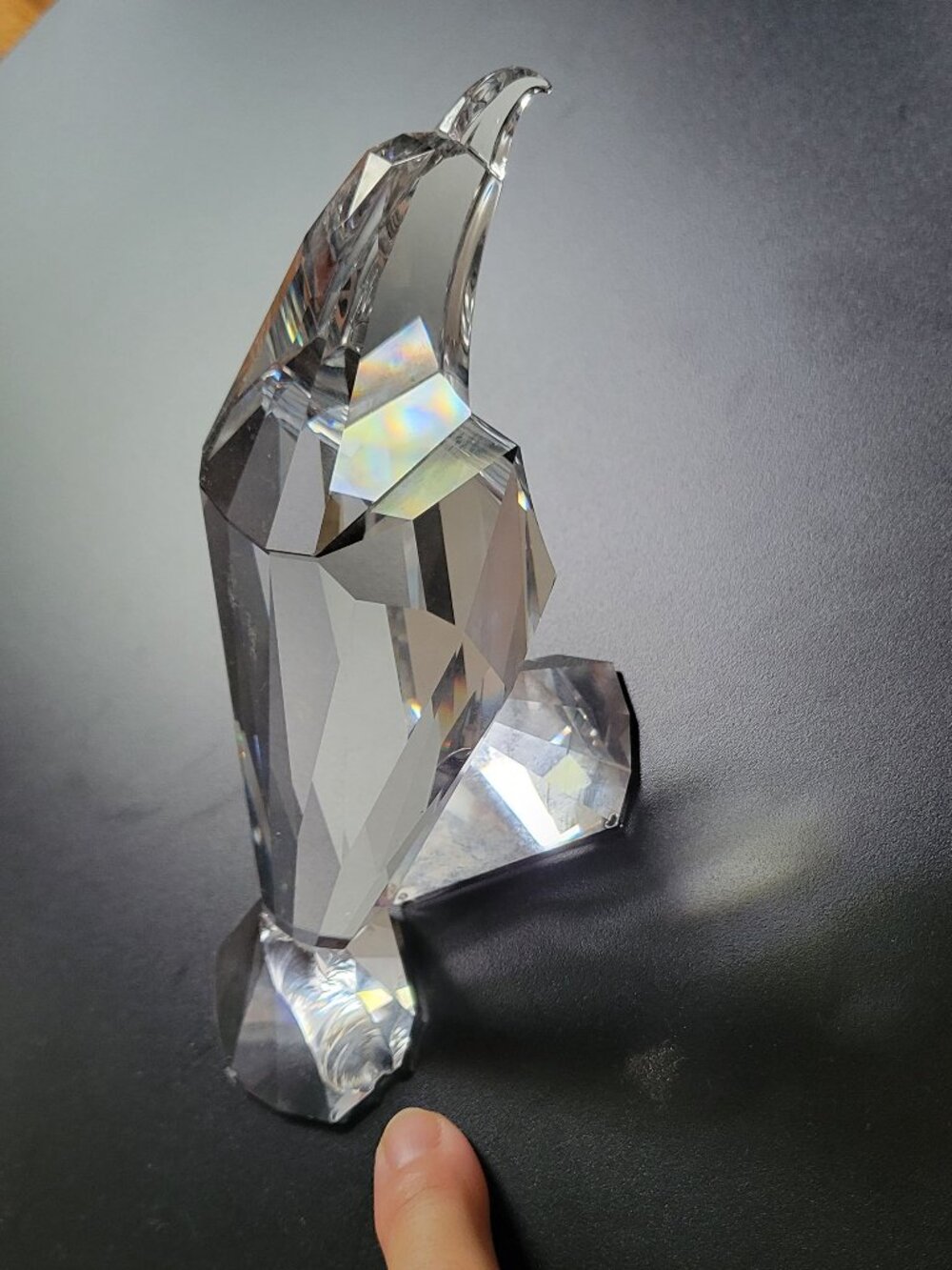 Large Swarovski Crystal Adler Eagle Bird Figurine 4" Tall x6.5" L Rare ~ *CHIP*